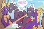 activision animatics anthro blue_eyes cynder dragon duo english_description english_text female feral fused_arms goo_transformation grey_body magic male merging mid_transformation mythological_creature mythological_scalie mythology purple_body purple_eyes scalie spyro spyro_the_dragon story story_in_description text transformation transformation_sequence