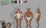 abs absurd_res anthro antlers bailey_(toiger) cervine clothed clothing colored_sketch deer dewclaw_hooves digital_drawing_(artwork) digital_media_(artwork) duo elk eyewear fingers front_view fur glasses green_clothing green_underwear grey_background head_tuft hi_res hooved_fingers hooved_toes hooves horn jockstrap jockstrap_only male mammal model_sheet multicolored_body multicolored_fur muscular muscular_anthro muscular_male new_world_deer nipples orange_body orange_fur pecs rear_view scut_tail short_tail side_view simple_background sketch solo tail toiger topless tuft underwear underwear_only wearing_glasses white-tailed_deer white_chest
