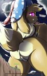 ambiguous_gender anthro big_butt biped boots boss_fight brown_body brown_fur butt butt_focus cape cliff clothed clothing cloud dialogue digital_media_(artwork) duo eevee english_text extreme_size_difference fan_character featureless_crotch female female_anthro firerai fool's_hat footwear fur gameplay_mechanics generation_1_pokemon glowing glowing_eyes gui hat head_tuft headgear headwear health_bar hi_res holding_object lagomorph larger_anthro larger_female leporid looking_back looking_down macro macro_anthro macro_female magic magic_staff magic_user mammal marxvee_the_eevee moon neck_floof night nintendo nude ori_(orishan) outside pokemon pokemon_(species) purple_eyes purple_sclera rabbit rear_view shoes size_difference sky smaller_ambiguous smaller_anthro smug smug_face smug_grin tail tan_body tan_fur teeth text thick_thighs tuft watermark wizard_robe wizard_robes