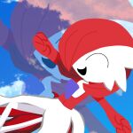 1:1 3_fingers artist_self-insert bone_frill clothing digital_media_(artwork) dress excited eyes_closed fan_character featureless_crotch female female_focus fingers fist floating flying frill_(anatomy) gardevoir generation_3_pokemon humanoid ibispaint_(artwork) kemy_(character) kemythegardevoir multicolored_body multicolored_skin nintendo open_mouth pokemon pokemon_(species) sky solo solo_focus two_tone_body two_tone_skin white_body white_skin xd