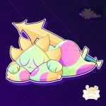1:1 absurd_res areola big_breasts big_butt breast_squish breasts butt dangerous darkner deltarune floradinn fur glistening gradient gradient_background green_body green_fur gynomorph hand_on_breast hi_res hot_dogging intersex leaf leaves_on_body melee_weapon nipples paws pixltheaxolotl purple_body purple_face purple_fur reference_image relaxed_expression relaxing resting sex signature simple_background sleeping solo squish sword undertale_(series) uwu weapon yellow_areola yellow_leaves yellow_nipples