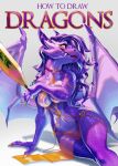 anthro being_drawn blush breasts chain_jewelry choker clothed clothing crotch_apron darkner deltarune dragon eyelashes fangs featureless_breasts female fivel gold_(metal) gold_jewelry golden_nails hair hand_on_ground hi_res horn how_to_draw_dragons jewelry lipstick long_hair makeup membrane_(anatomy) membranous_wings multicolored_body mythological_creature mythological_scalie mythology necklace non-mammal_breasts pencil_(object) pose purple_body purple_hair purple_scales scales scalie simple_background sitting skimpy smile solo teeth text translucent translucent_clothing two_tone_body undertale_(series) wings yellow_eyes yokozuwari