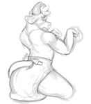  anthro bovid bovine cattle diaper feces hi_res horn male mammal messy_diaper n0ttr0tt pacifier scat sketch soiling solo 