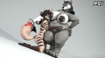 16:9 2026 3d_(artwork) absurd_res anthro barbell_piercing big_breasts big_penis black_hair blizzard_entertainment breasts brown_body brown_fur brown_hair canid canine canis digital_media_(artwork) digitigrade duo erection female fernier fur genitals hair hi_res hypnosis jackal kneeling male male/female mammal mind_control navel navel_piercing nipple_piercing nipples nude nude_anthro nude_female nude_male obese obese_anthro obese_female overweight overweight_anthro overweight_female penis piercing psiko_(psikokinetic) psikokinetic ranged_weapon raygun source_filmmaker_(artwork) spiral spiral_eyes striped_body striped_fur stripes submissive submissive_anthro submissive_male thick_thighs vulva warcraft weapon werecanid werecreature wide_hips widescreen worgen
