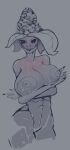 absurd_res arm_under_breasts athletic athletic_female big_breasts big_nipples blush breasts chucklefish elemental_creature female feyhearts flora_fauna floran greyscale hi_res humanoid leaf leaf_hair monochrome nipples nude plant plant_hair pseudo_hair segmented_body shampoo_ginger solo standing starbound wet wet_body