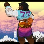 1:1 2023 anthro artist_name athletic_wear ball basketball_(ball) biped black_bars black_hair bottomwear bottomwear_down brown_body chaosdraws clothed clothed_anthro clothed_male clothing detailed_background digit_ring digital_drawing_(artwork) digital_media_(artwork) dreadlocks facial_piercing finger_ring footwear furgonomics gym_bottomwear gym_shorts hair hi_res holding_ball holding_basketball holding_object jacket jewelry lagomorph leporid letterbox letterman_jacket logo logo_on_clothing logo_on_underwear male male_anthro mammal muscular muscular_anthro muscular_male nose_piercing nose_ring outside partially_clothed partially_clothed_anthro partially_clothed_male piercing rabbit rear_view reese's reese_lightlender ring_piercing sagging_pants shaded shorts shorts_down socks solo standing tail text topwear underwear