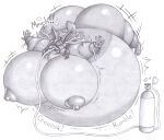 4_toes 5_fingers air_ballooning air_inflation air_tank anthro antlers belly big_belly big_breasts big_butt breasts butt eyebrows feet fingers floating fur graphite_(artwork) hair hi_res horn hose hose_inflation huge_belly huge_breasts huge_butt hyper hyper_belly immobile inflation jackalope kitty123 lagomorph mammal multicolored_body multicolored_fur nipples shaded tail text toes traditional_media_(artwork)