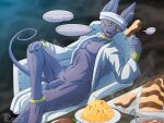 2026 4:3 abs absurd_res anklet anthro areola armbrace armlet arms_bent artist_name beerus bent_legs big_ears biped black_eyes black_nails blue_body blue_glans blue_penis blue_skin bracelet brown_sclera casual_exposure casual_nudity chair collar colored_nails domestic_cat dragon_ball dragon_ball_super dragon_ball_z ear_piercing english_text feet felid feline felis food furniture genitals glans gold_(metal) gold_anklet gold_armlet gold_bracelet gold_collar gold_ear_piercing gold_jewelry gold_piercing grey_text hairless hairless_cat hi_res humanoid_feet jewelry jewelry_only long_ears long_tail male male_anthro mammal metal_collar monochrome monotone_body muscular muscular_anthro muscular_male nails narrowed_eyes navel nipples nude nude_anthro nude_male obliques penis piercing plantigrade pose pubic_mound purple_areola purple_body purple_nipples purple_nose purple_skin serratus shaded shadow sharp_nails signature snout solo sphynx_(cat) tail tajjenai tapering_tail tasteful_nudity tear_trough text widescreen