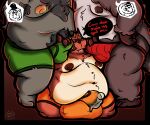 2026 6:5 absurd_res anthro balls_outline barefoot belly belly_squish beta_pokemon_(species) beta_pokemon_games big_belly big_bulge bodily_fluids body_hair boxer_briefs bub_(gorochuinboxers) bulge bulge_in_face bulge_in_mouth bulge_worship claws clothed clothed_sex clothing colored cum cum_in_clothing cum_in_underwear cum_through_clothing cum_through_underwear detailed_bulge dialogue drooling english_text erection erection_under_clothing facial_hair feet fur generation_1_pokemon generation_6_pokemon generation_9_pokemon genital_fluids genital_outline genitals gorochu gorochuinboxers gradient_background group group_sex hairy hand_on_bulge happy_trail hi_res holding_another's_bulge horn humanoid_genitalia jockstrap looking_at_viewer mabosstiff male mo_(gorochuinboxers) moobs mustache navel nintendo nipples obese oral overweight overweight_anthro overweight_male pangoro penis_outline pokemon pokemon_(species) saliva sex simple_background squish stan_(gorochuinboxers) talking_to_viewer text threesome trio underwear underwear_fetish underwear_only underwear_sex wet wet_clothing wet_underwear