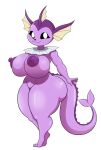  anthro areola big_breasts big_butt black_sclera breasts butt eeveelution female generation_1_pokemon hi_res huge_breasts huge_hips huge_thighs looking_at_viewer nintendo nipples nude pokemon pokemon_(species) purple_areola purple_body purple_nipples shiny_pokemon smile solo thegeckoninja thick_thighs vaporeon white_eyes wide_hips 