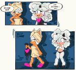 2026 absurd_res anthro bag bat blue_eyes blush bovid breasts caprine clothed clothing covering covering_breasts covering_self dialogue duo eyelashes female footwear green_eyes hi_res horn idw_publishing lanolin_the_sheep_(sonic) mammal navel panties rouge_the_bat sega sheep shoes slippers sonic_the_hedgehog_(comics) sonic_the_hedgehog_(idw) sonic_the_hedgehog_(series) tojifeetlover topless topless_female towel towel_on_head underwear white_body