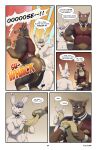 5_panel_comic absurd_res anthro balls big_butt black_text blake_harper_(thepurp) blush bodily_fluids bottomless bottomless_anthro bottomless_male bow_tie bow_tie_only brown_body butt butt_slap canid canine canis cervine chair clothed clothing comic cum cum_on_arm cum_on_body cum_on_chest cum_on_face cum_on_hand cum_on_leg cum_spurt deer dialogue digital_media_(artwork) dobermann domestic_dog embarrassed english_text exclamation_point finn_(thepurp) fur furniture garter_straps genital_fluids genitals group hair hi_res lagomorph leporid luca_(thepurp) male mammal mostly_nude muscular muscular_anthro muscular_male nipples nude nude_anthro nude_male on_chair penis pinscher profanity purple_hair rabbit shirt sika_deer sitting slap spanking tail text thepurp topwear topwear_only towel trio vest vest_only white_body white_fur