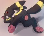 animal_genitalia animal_vulva anus black_body black_fur bodily_fluids butt canine_genitalia canine_vulva eeveelution feet female feral fur generation_2_pokemon genital_fluids genitals hi_res looking_at_viewer looking_back looking_back_at_viewer lunargent markings nintendo pawpads pokemon pokemon_(species) presenting presenting_hindquarters red_eyes solo tail tail_markings umbreon vaginal_fluid_string vaginal_fluids vulva yellow_markings