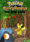 2026 2_tails ambiguous_gender anthro black_text blue_body buizel cheek_spots cover cover_art cover_page day english_text forest generation_1_pokemon generation_4_pokemon group hi_res kerchief male_(lore) multi_tail nintendo one_eye_closed open_mouth open_smile orange_eyes outside pikachu plant pokemon pokemon_(species) pokemon_mystery_dungeon pupils red_text riolu sawlamander smile spike_chunsoft tail text tree trio white_pupils white_sclera yellow_body yellow_text