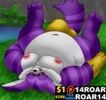 advertisement alternate_version_at_paywall anthro belly big_belly big_the_cat black_eyes black_nose bulge camp14 clothing domestic_cat felid feline felis fluffy fluffy_tail gloves handwear hi_res looking_at_viewer lying male mammal moobs nipples on_back overweight overweight_male patreon sega solo sonic_the_hedgehog_(series) spread_legs spreading tail underwear yellow_sclera