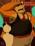 3:4 anthro armpit_hair armpit_tuft barazoku beer_belly belly belly_hair belly_tuft biceps big_belly big_muscles big_pecs black_clothing black_collar black_shirt black_tank_top black_topwear bodily_fluids body_hair bottomwear bowser bulge chest_hair chest_tuft clothing collar comic crowd danyredlion dialogue dominant dominant_anthro dominant_male domination/submission duo english_text fur green_body green_scales grey_bottomwear grey_clothing grey_pants group hair happy_trail hi_res horn human inside_train intimidation koopa larger_anthro larger_male looming looming_over male male/male mammal manly mario_bros musclegut muscular muscular_anthro muscular_arms muscular_male muscular_thighs nintendo nipples orange_body orange_scales overweight overweight_anthro overweight_male pants pecs presenting presenting_armpit presenting_belly presenting_body presenting_pecs public_transportation raised_arm rapid_transit red_armpit_hair red_body red_chest_hair red_fur red_hair scales scalie shirt showing_off_muscles size_difference smaller_human smaller_male speech_bubble standing stubble studded_collar studs submissive submissive_human submissive_male subway sweat sweatdrop sweaty_arms sweaty_belly sweaty_body sweaty_chest sweaty_face tank_top text thick_arms thick_thighs topwear tough_guy train tuft vehicle wiping_forehead yellow_body yellow_scales