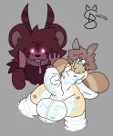 ambiguous_gender anthro arachnid arthropod arthropod_webbing balls big_balls big_penis blush bodily_fluids bound changed_(video_game) duo genitals insect kiss_mark lepidopteran living_latex male male/ambiguous moth moth_(changed) moth_antennae neck_tuft penis saliva saliva_string sentimentaldraws spider spider_tiger_(changed) stiger_(changed) text text_on_body tuft web_bondage