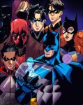  animal_ears animal_print barbara_gordon bat_ears bat_print batgirl batman batman_(series) batman_symbol belt black_bodysuit black_hair bodysuit breasts brown_jacket bruce_wayne cassandra_cain closed_mouth commentary cowl damian_wayne dc_comics dick_grayson domino_mask english_commentary eye_mask grey_bodysuit group_picture invincible_(series) jacket jason_todd large_breasts long_hair looking_at_viewer mask medium_hair meme multicolored_bodysuit multiple_boys multiple_girls muscular muscular_male nightwing red_hood_(dc) red_mask robin_(dc) serious shimoart short_hair stephanie_brown superhero_costume taut_bodysuit taut_clothes tim_drake two-tone_bodysuit utility_belt viltrumite_group_shot_(meme) western_comics_(style) 