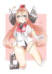  1girl absurdres bell black_one-piece_swimsuit coat collar commentary drum_(kancolle) garrison_cap gloves grey_eyes hair_ornament hair_rings hat headgear highres kantai_collection long_hair metal_collar neck_bell one-piece_swimsuit pink_hair rea_mw red_hat skull_print smile solo star_(symbol) star_hair_ornament star_ornament swimsuit swimsuit_under_clothes white_coat white_gloves 