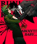  2boys black_hair black_jacket collared_shirt colored_skin corruption cowboy_shot crying crying_with_eyes_open english_text forehead-to-forehead formal_clothes frog_hat froggydude gloves green_gloves green_hair green_jacket grey_skin grin groxmc gun heads_together highres holding holding_gun holding_weapon jacket male_focus minecraft_youtube multiple_boys murder necktie open_clothes open_jacket red_necktie shirt short_hair smile suit_jacket tears weapon weapon_request white_shirt ximi000101010 