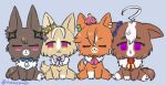  admire_vega_(umamusume) ahoge animal_ears animal_focus animalization bow bowtie closed_eyes closed_mouth commentary crown dog ear_covers ear_ribbon english_commentary grey_bow grey_bowtie looking_at_viewer mahoxyshoujo meisho_doto_(umamusume) narita_top_road_(umamusume) necktie no_humans pink_crown purple_eyes recursive_animalization single_ear_cover smile t.m._opera_o_(umamusume) tail umamusume umamusume:_road_to_the_top white_necktie 