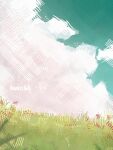 blue_sky cloud cloudy_sky day grass highres nature no_humans notaxuaxi original outdoors painterly scenery sky 
