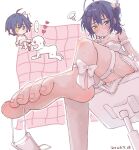  ... 1boy 1girl ahoge alternate_costume ankle_bow ankle_ribbon aqua_eyes blush bow breasts chair chibi chibi_inset chuunibyou_demo_koi_ga_shitai! closed_mouth collarbone commentary dated detached_sleeves eyepatch feet fishnet_sleeves fishnets foot_focus foot_out_of_frame foreshortening frilled_sleeves frills from_below garter_straps hair_ribbon heart heterochromia highres holding_with_feet kfkim2980 leg_ribbon lingerie looking_at_viewer medical_eyepatch multiple_views negligee office_chair on_chair one_side_up presenting_own_foot ribbon short_hair simple_background sitting small_breasts spaghetti_strap strap_slip swivel_chair takanashi_rikka thigh_strap toes underwear untranslatable_commentary unworn_eyepatch white_background white_garter_straps white_negligee white_ribbon white_sleeves yellow_eyes 