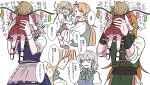  3girls apron ascot back_bow blonde_hair blue_dress bow bowtie braid carrying carrying_person collared_shirt commentary_request crystal crystal_wings danna_(dng_satou) dress flandre_scarlet green_bow green_bowtie green_skirt green_vest grey_eyes hair_bow height_difference highres hong_meiling izayoi_sakuya long_hair maid multicolored_wings multiple_girls one_side_up open_mouth orange_hair pinafore_dress pointy_ears puffy_short_sleeves puffy_sleeves red_eyes red_shoes red_skirt red_vest shirt shoes short_sleeves skirt skirt_set sleeveless sleeveless_dress sleeves_rolled_up smile sweatdrop touhou translation_request twin_braids very_long_hair vest waist_apron white_apron white_shirt wings yellow_ascot 