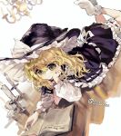  1girl absurdres black_capelet black_skirt blonde_hair bloomers book bow bowtie candle candlestand capelet chinese_commentary commentary_request expressionless feet_up frills hair_between_eyes hat head_rest highres kirisame_marisa lying no_shoes on_stomach open_book pink_bow pink_bowtie reading sayoko404 shirt skirt socks solo touhou white_background white_bloomers white_shirt white_socks witch_hat yellow_eyes 