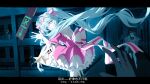  1other 4girls absurdres blue_hair boots building chinese_commentary commentary_request dress dusk_ming exit_sign gloves hairband hatsune_miku high_heel_boots high_heels highres ima_sugu_rinne_(vocaloid) long_hair looking_at_viewer magical_girl multiple_girls parted_lips pink_dress pink_eyes pov pov_hands puffy_sleeves short_sleeves squatting star-shaped_pupils star_(symbol) star_wand symbol-shaped_pupils twintails vocaloid white_gloves 