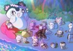  :3 animal_ears apron beach blush_stickers bowl bush cat_ears cat_tail chef_hat chibi chibi_only chiikawa chiikawa_(character) commentary_request curry dancing drink eating fang fins flower food from_above from_side full_body furuhonya garland_(decoration) hachiware_(chiikawa) hat highres holding holding_drink holding_plate hula iibuilove0 island jungle kuri_manjuu_(chiikawa) looking_at_another looking_at_viewer merfolk mermaid mermaid_(chiikawa) momonga_(chiikawa) monster_girl musical_note nature night ocean one_eye_closed otter_ears outdoors parfait pasta plate rabbit_ears rabbit_tail rakko_(chiikawa) rice sand scales scar scar_on_face shell shisa_(chiikawa) siren_(chiikawa) spoken_musical_note squirrel_tail sunglasses surf tail takoyaki tree usagi_(chiikawa) whiskers 
