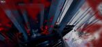  blurry blurry_foreground building commentary english_commentary falling_petals from_above highres no_humans notaxuaxi original outdoors painterly petals scenery 