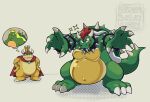  2boys armlet bad_id bad_twitter_id bloodshot_eyes bowser bowser_(cosplay) bracelet cape collar cosplay crocodilian crown donkey_kong_(series) highres horns jewelry king_k._rool king_k._rool_(cosplay) king_koopa mario_(series) multiple_boys open_mouth red_eyes red_hair runapiero sharp_teeth spiked_armlet spiked_bracelet spiked_collar spiked_shell spiked_tail spikes tail teeth the_super_mario_bros._super_show! turtle_shell 