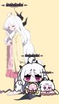  :< ahoge black_halo black_horns blue_archive blush chibi commentary_request demon_girl demon_horns demon_wings hair_between_eyes halo highres hina_(blue_archive) hina_(pajamas)_(blue_archive) horns korean_commentary long_hair long_sleeves low_wings multiple_horns official_alternate_costume pajamas pink_pajamas polka_dot polka_dot_pajamas purple_eyes simple_background very_long_hair white_hair wings zeroku77 