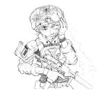  ammunition_pouch blood blood_on_face bulletproof_vest combat_helmet commentary cracked_assault_visor fast_helmet foregrip gun helmet load-bearing_vest magazine_(weapon) military_combat_uniform military_operator military_uniform optical_sight original pouch sketch soldier sr-2_veresk submachine_gun tactical_clothes weapon yabahi_chan 