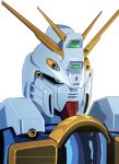  absurdres commentary english_commentary fins g_gundam god_gundam green_eyes gundam head_fins highres kittleskittle looking_to_the_side mecha mecha_focus mobile_suit no_humans portrait robot simple_background solo v-fin vent_(object) white_background 