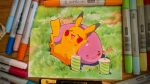  2others commentary cup ditto drinking_straw grass happy highres marker marker_(medium) matt_cummings multiple_others open_mouth pencil photo_(medium) pikachu pokemon pokemon_(creature) relaxing smile traditional_media untranslatable_commentary 