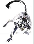  1boy all_fours animal_ear_helmet animal_ears animal_helmet armor black_armor black_helmet cat_ears cat_helmet cat_tail clawed_gloves commentary_request helmet highres kamen_rider kamen_rider_my-th_(series) kamen_rider_rid male_focus rid_driver rider_belt sketch solo st_0041 tail tokusatsu whiskers white_background 