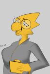  alphys anthro big_breasts breasts bruh female hi_res lizard neppyboi reptile scalie solo undertale_(series) 