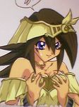  1girl breast_grab breasts brown_hair grabbing hasamimushi lowres mana_(yuu-gi-ou) qvga yu-gi-oh! yuu-gi-ou yuu-gi-ou_duel_monsters 