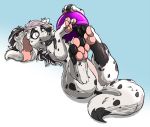  2019 4_toes anatomically_correct ball butt canid canine canis claws cub dalmatian digital_media_(artwork) digitigrade domestic_dog fangs female feral flip_(psy101) fur hair hi_res hindpaw mammal mix_breed pawpads paws psy101 simple_background smile solo spots spotted_fur toe_claws toes young 