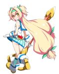  blazblue blonde_hair gloves hairband heart heart-shaped_pupils kaname_nagi long_hair looking_at_viewer magical_girl platinum_the_trinity skirt skirt_lift socks staff symbol-shaped_pupils tongue tongue_out twintails very_long_hair white_gloves 