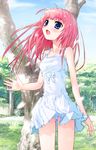  dress pink_hair summer_dress sundress wind_lift 