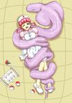  apron arbok asphyxiation dress joy_(pokemon) nurse_joy pink_hair poke_ball pokeball pokemon snake vore 