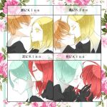  ahoge androgynous aqua_eyes aqua_hair blonde_hair blush closed_eyes colored_eyelashes crystal_hair easty forehead_kiss gem_uniform_(houseki_no_kuni) gloves green_eyes green_hair hair_between_eyes hand_on_another's_face houseki_no_kuni kiss kiss_chart multiple_others one_eye_closed orange_eyes phosphophyllite red_hair shinsha_(houseki_no_kuni) short_hair white_skin yellow_diamond_(houseki_no_kuni) yellow_eyes zircon_(houseki_no_kuni) 