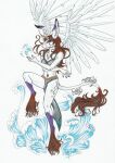  2005 anthro biped bra breasts clothing equid equine female hair hooves horn hybrid mammal miysis simple_background solo underwear white_background wings 