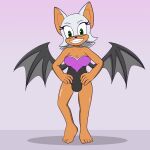  anthro bat breasts bulge gynomorph hi_res intersex kamikiller mammal rouge_the_bat sega solo sonic_the_hedgehog_(series) 