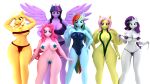  3d_(artwork) andromorph anthro applejack_(mlp) argos90 digital_media_(artwork) equid equine female female/female fluttershy_(mlp) friendship_is_magic group hasbro hi_res horse intersex mammal my_little_pony pinkie_pie_(mlp) pony rainbow_dash_(mlp) rarity_(mlp) twilight_sparkle_(mlp) 