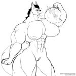  absurd_res anthro batmanholecover big_muscles bodily_fluids breasts canid canine canis crying diane_(batmanholecover) english_text exposed_muscle female genitals gore hi_res huge_muscles hyper hyper_biceps hyper_muscles mammal monochrome muscular nipples nude pussy sketch solo tears text wolf 