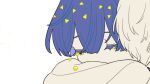  2others ajing073 antarcticite bangs blue_hair close-up closed_eyes colored_eyelashes colored_tears crying eyelashes happy highres houseki_no_kuni hug multiple_others other_focus out_of_frame phosphophyllite phosphophyllite_(ll) portrait short_hair simple_background solo_focus white_background 